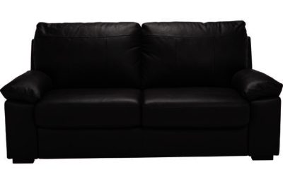Logan Leather and Leather Effect Sofa Bed - Black